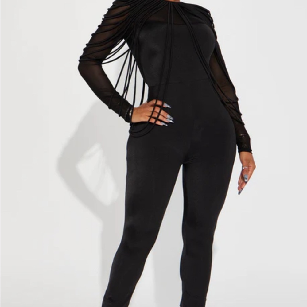 Brand New Fashion Nova Black Sleek Jumpsuit